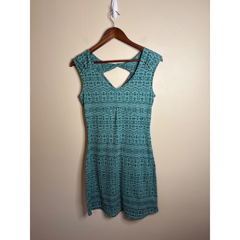 Marmot Annabelle Dress Womens XS Teal Geometric Keyhole Back Activewear 0utdoor